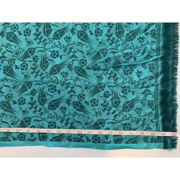 100% Green Prussa Silk Scarf Made In Turkey - Picture 8 of 8